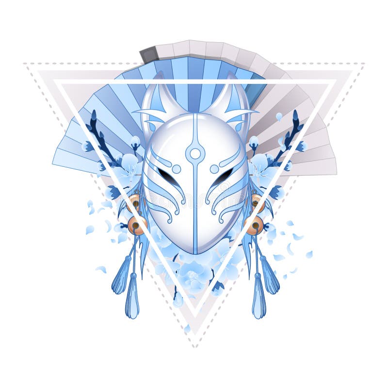 Máscara Japonesa Del Zorro Del Deamon Ilustración del Vector