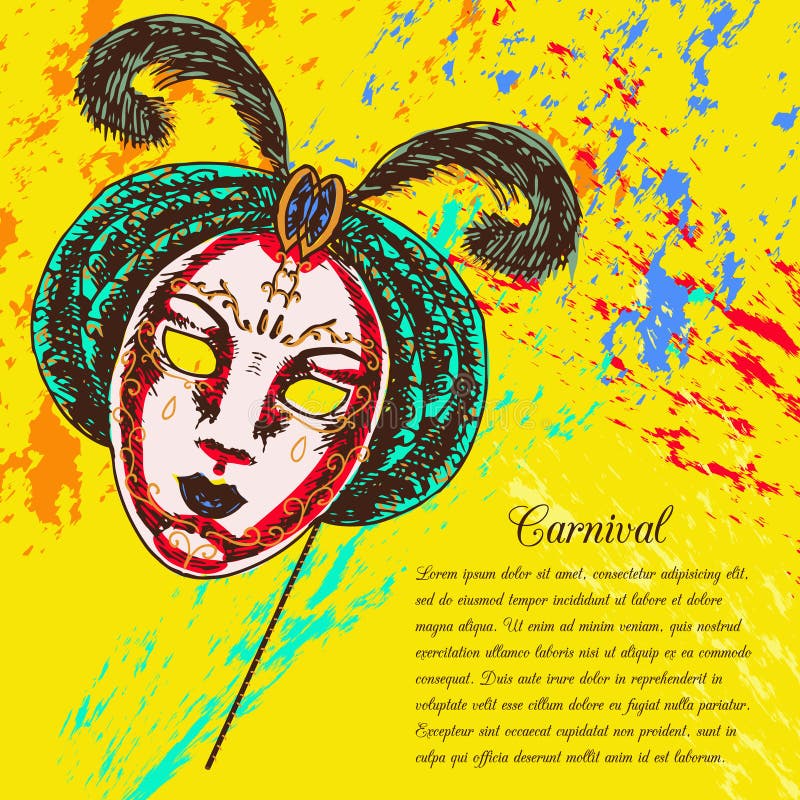 Máscara veneciana del carnaval stock de ilustración Máscara veneciana del carnaval stock de ilustración
