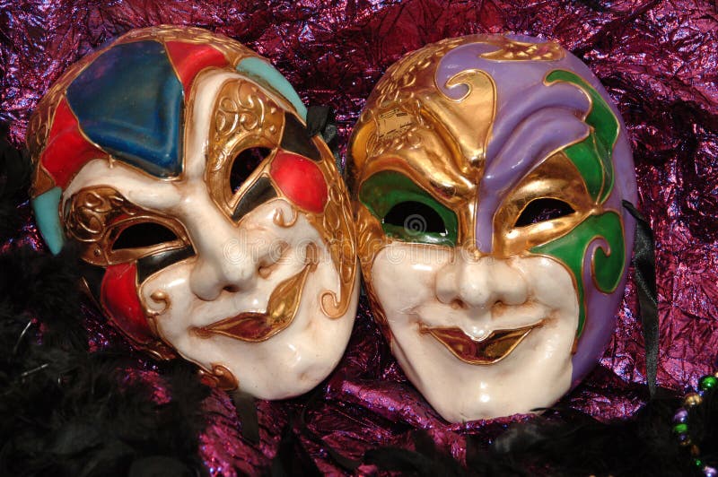 A shot of mardigras masks. A shot of mardigras masks