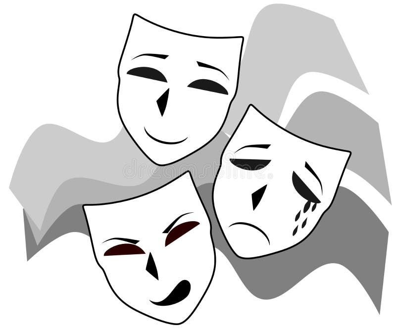 Máscaras del teatro stock de ilustración. Ilustración de detalle 37790143