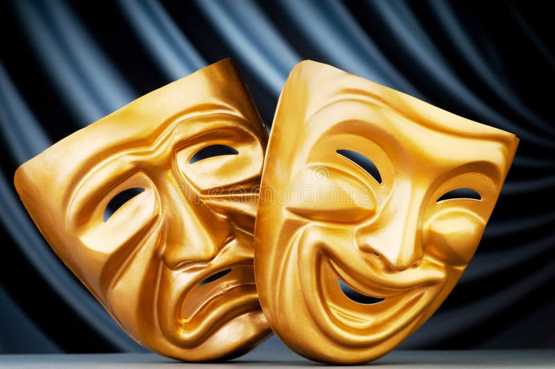 Máscaras - o conceito do teatro fotografia de stock Máscaras - o conceito do teatro fotografia de stock