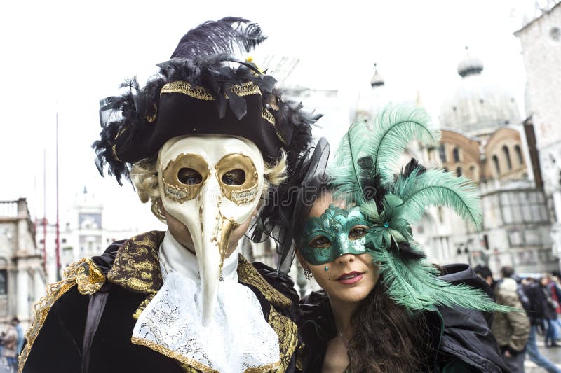Máscaras tradicionais do carnaval de Veneza imagens de stock