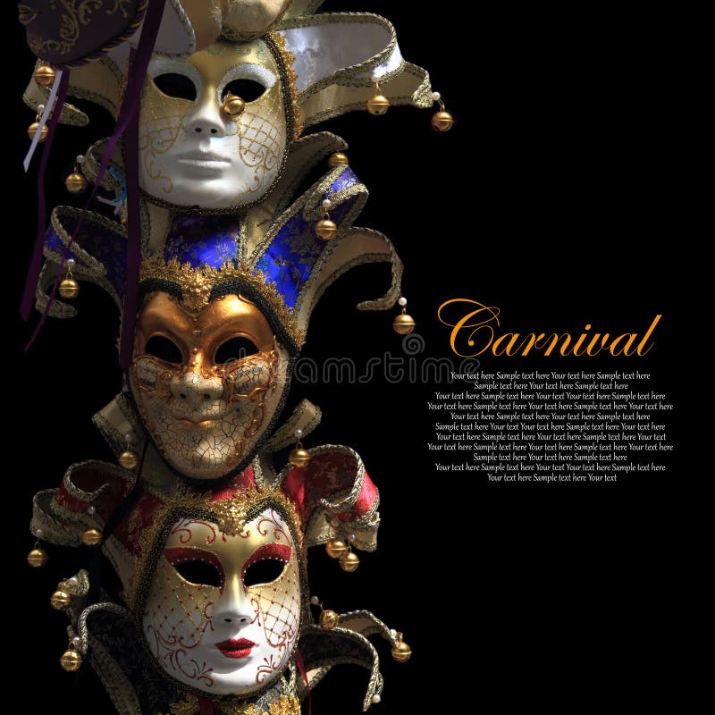 Máscaras vintage del Carnaval de Venecia imágenes de archivo libres de regalías