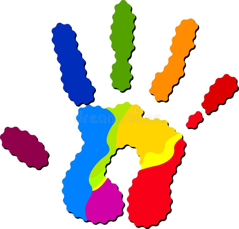 Mână colorată royalty free illustration