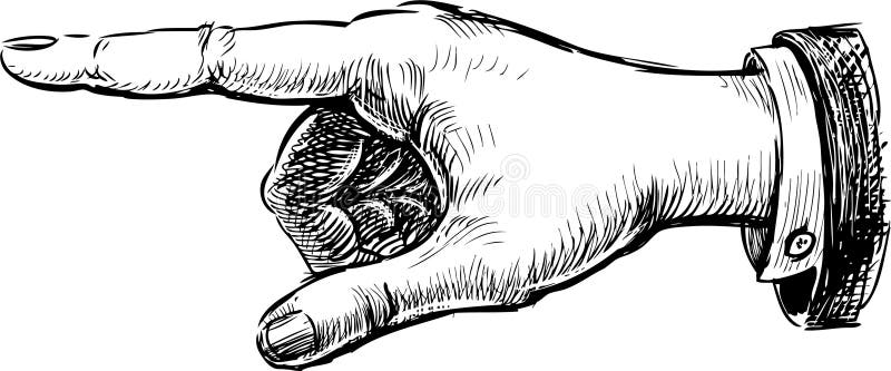 Mână cu degetul arătător vector illustration
