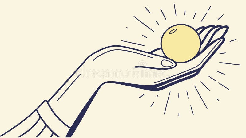Mână de mână de mână strălucitoare Orb Vector Art design vector Generator AI vector illustration