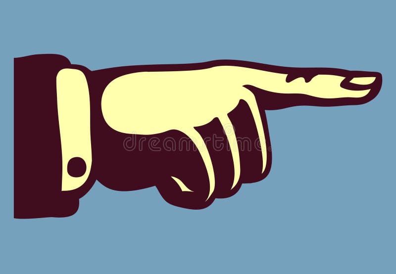 Mână de vintaj cu degetul arătător stock illustration