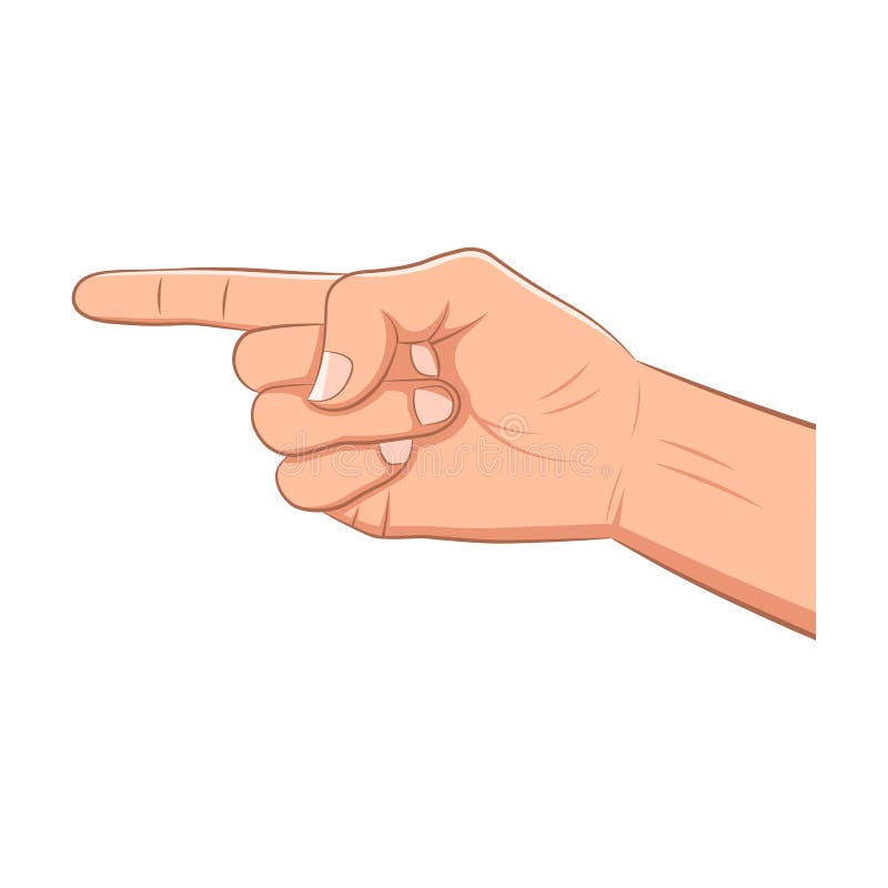 Mână realistă cu degetul arătător vector illustration