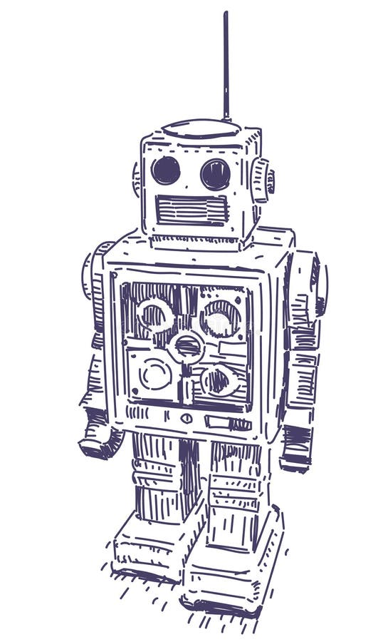 Mână vector robot trasă vector illustration