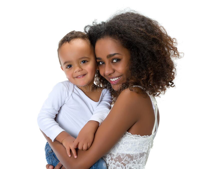 Mãe africana com criança feliz fotos de stock Mãe africana com criança feliz fotos de stock