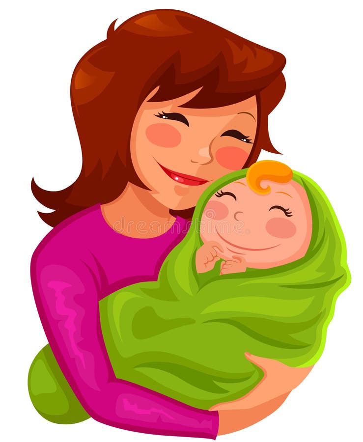 Mãe e bebê ilustração do vetor