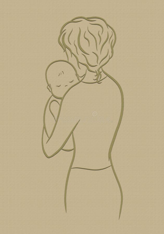 Mãe e bebê loving, textura ilustração do vetor Mãe e bebê loving, textura ilustração do vetor