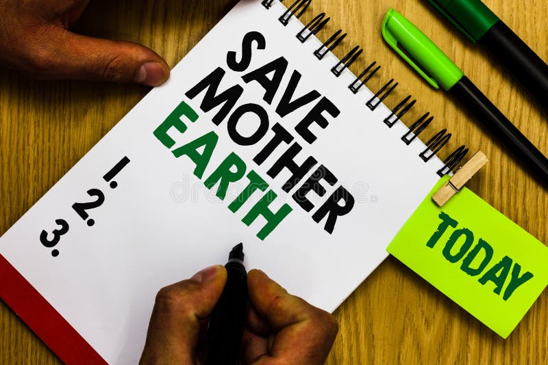 Mãe Terra das economias do texto da escrita O significado do conceito que faz ações pequenas impede o anel p do bloco de notas da foto de stock Mãe Terra das economias do texto da escrita O significado do conceito que faz ações pequenas impede o anel p do bloco de notas da foto de stock