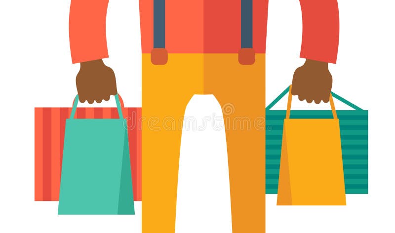 Mão com saco de compra ilustração do vetor Mão com saco de compra ilustração do vetor