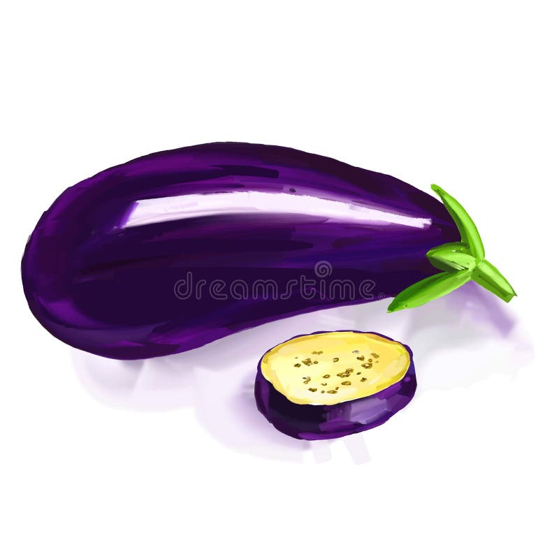 Ilustração vetorial de beringela desenhada à mão ilustração royalty free