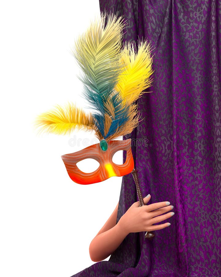 mão da jovem mulher com cortina e máscara do carnaval fotografia de stock royalty free mão da jovem mulher com cortina e máscara do carnaval fotografia de stock royalty free