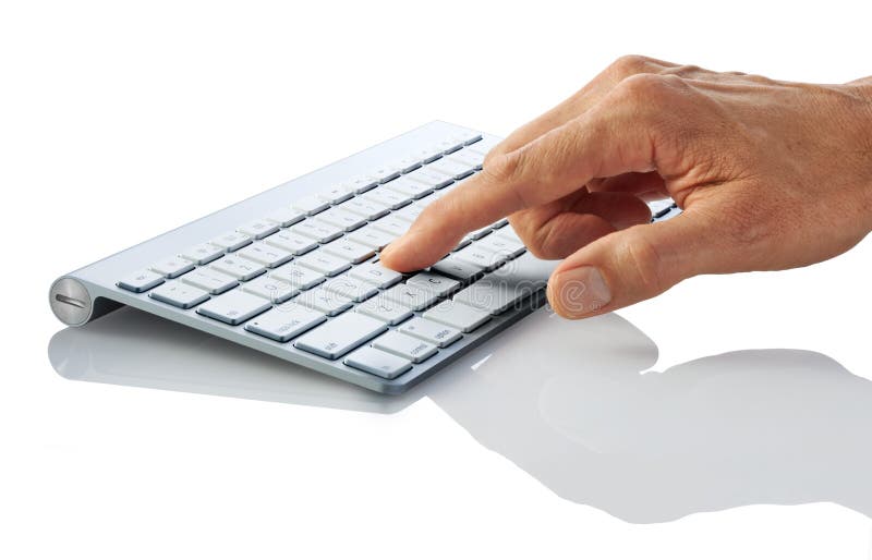 Mão do dedo do teclado de computador