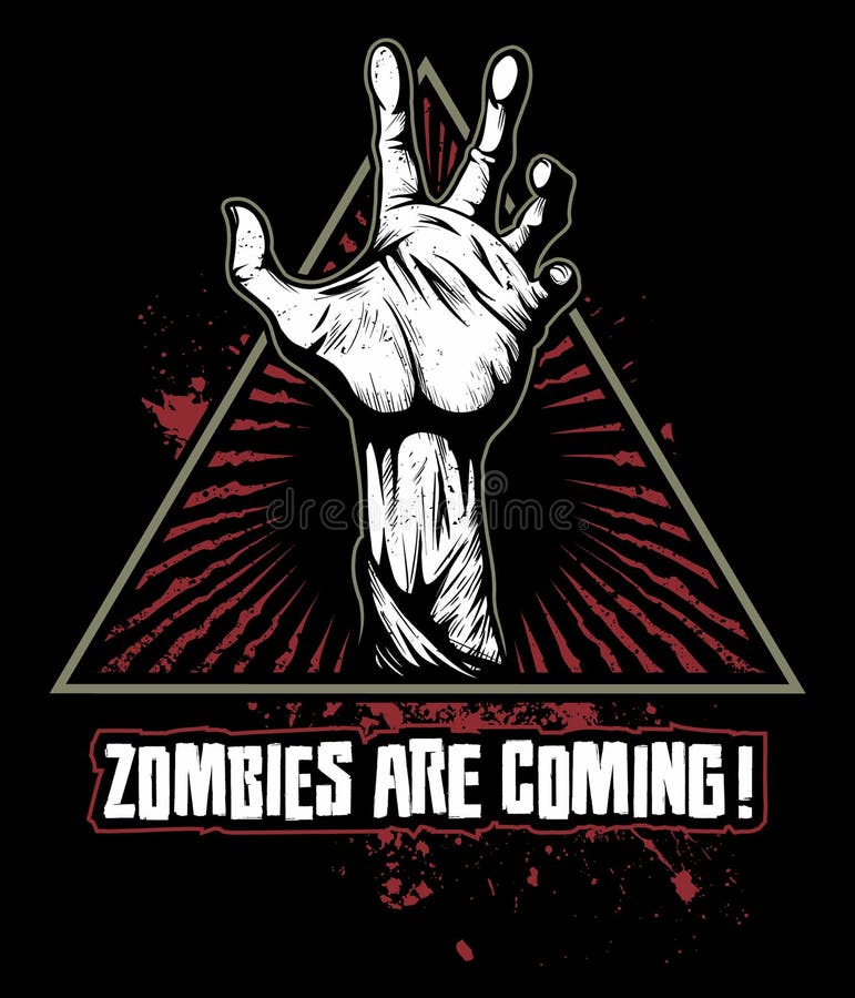 Mão do zombi com as manchas ensanguentados no fundo, logotipo do vetor ilustração stock Mão do zombi com as manchas ensanguentados no fundo, logotipo do vetor ilustração stock