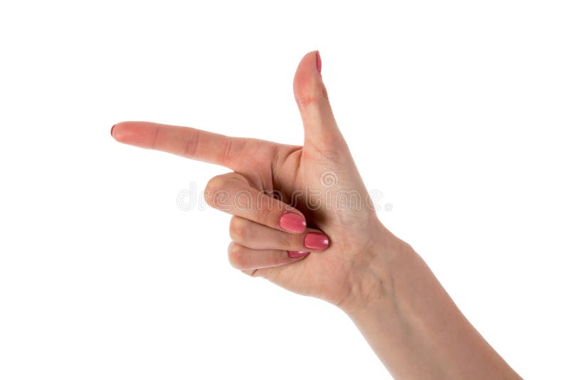 Mão fêmea que mostra dois dedos