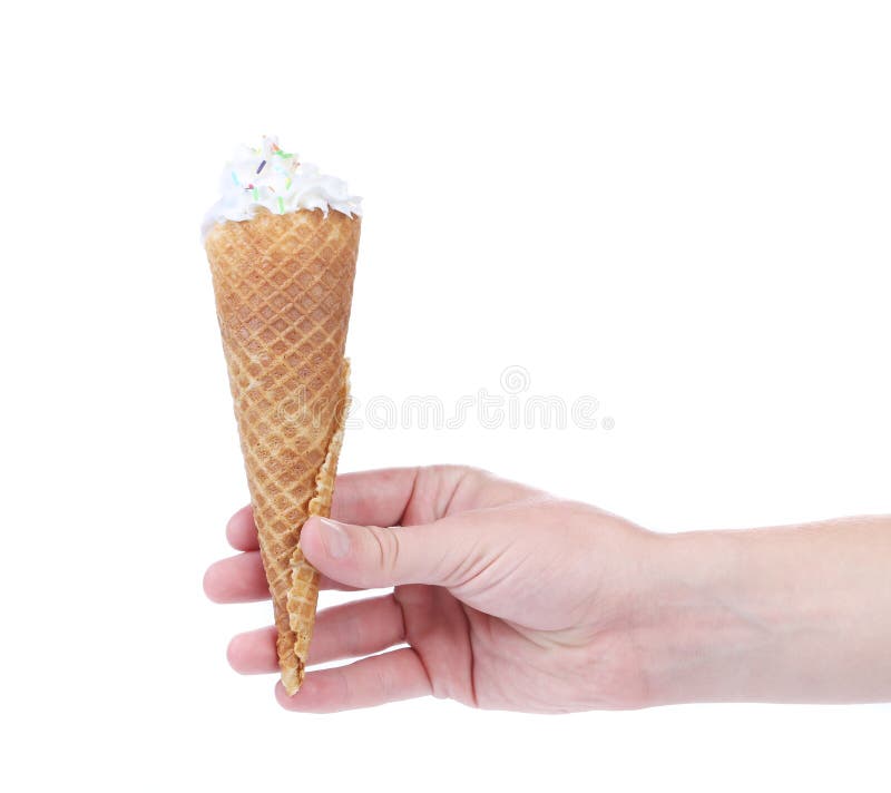 A mão guarda o milho vazio do gelado