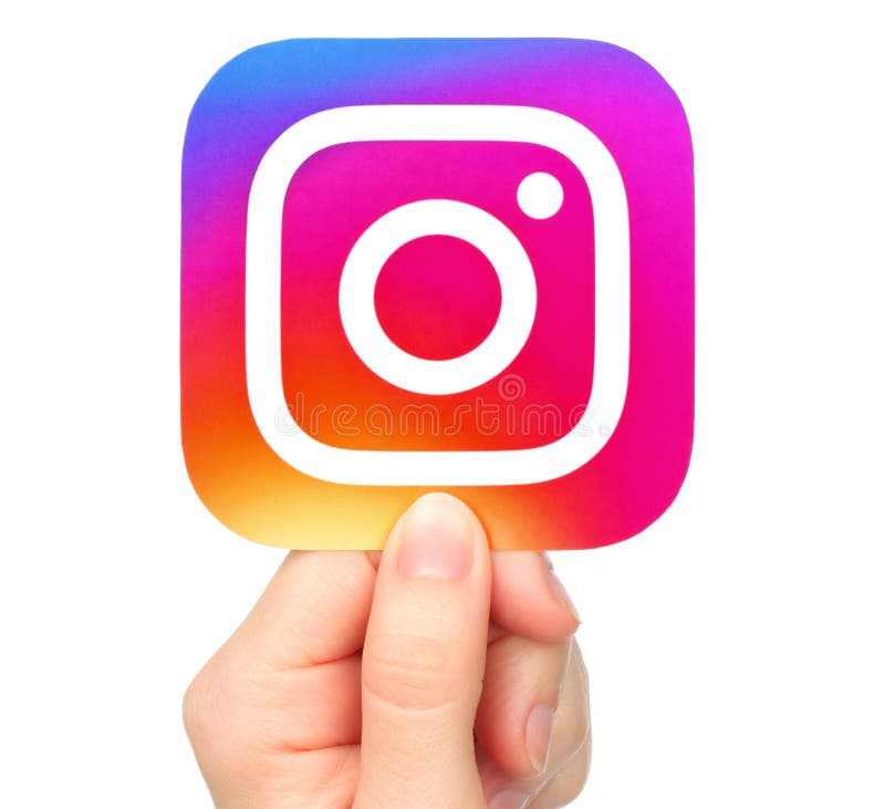 A mão guarda o ícone de Instagram A mão guarda o ícone de Instagram