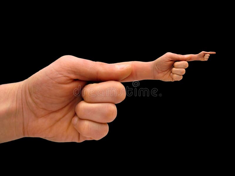 Mão humana com mão-dedo po