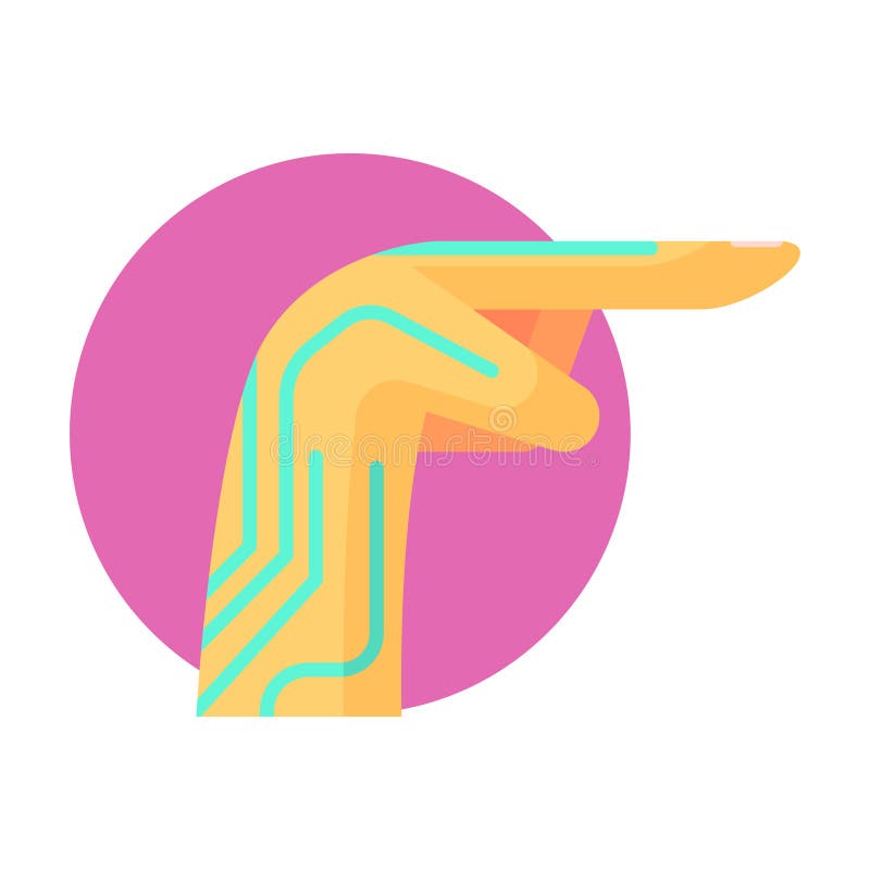 Mão humanizada com elementos eletrônicos, parte de Android da série futurista robótico e da TI da ciência de ícones dos desenhos ilustração stock Mão humanizada com elementos eletrônicos, parte de Android da série futurista robótico e da TI da ciência de ícones dos desenhos ilustração stock