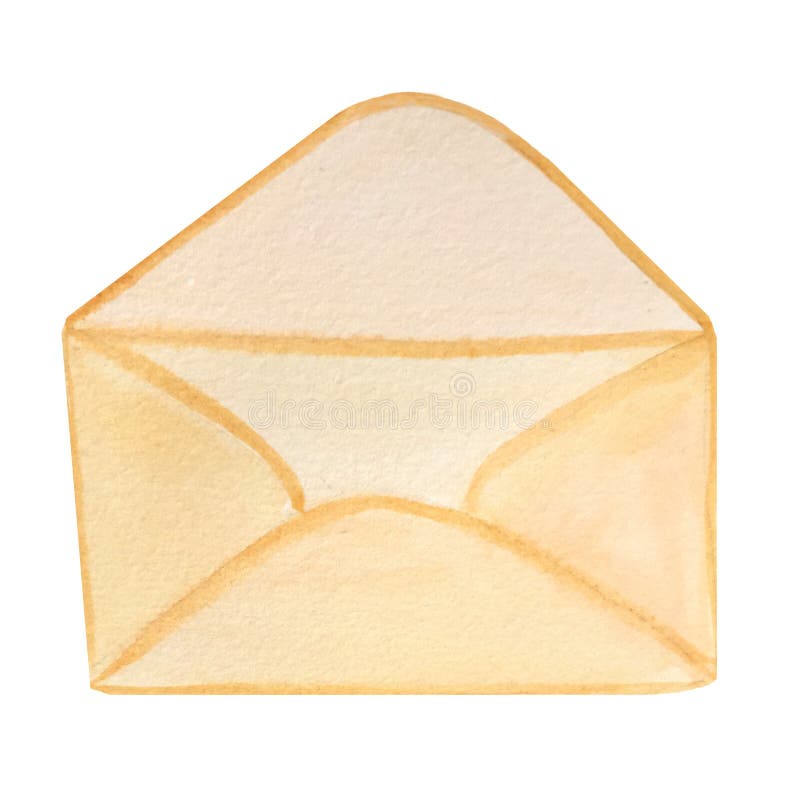 Mão que afoga da placa bege do ofício da aquarela o envelope aberto ilustração royalty free Mão que afoga da placa bege do ofício da aquarela o envelope aberto ilustração royalty free