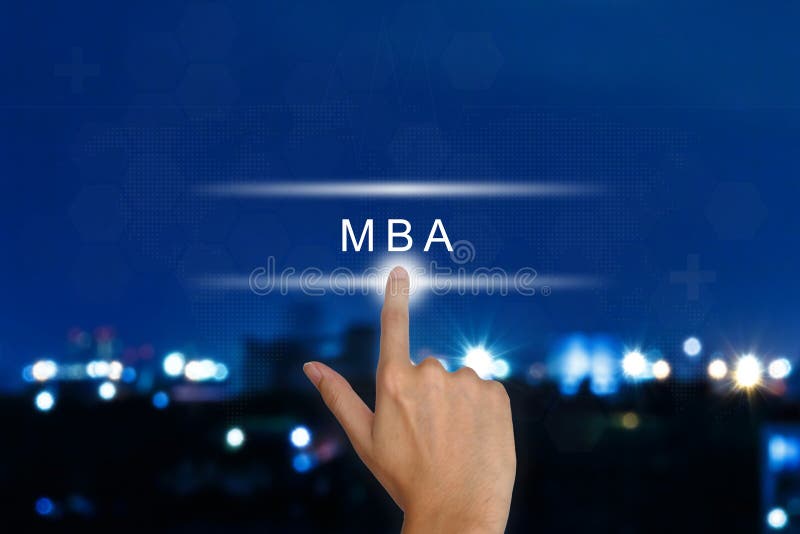 Mão que empurra o mestre da administração de empresas (MBA ou M B A
