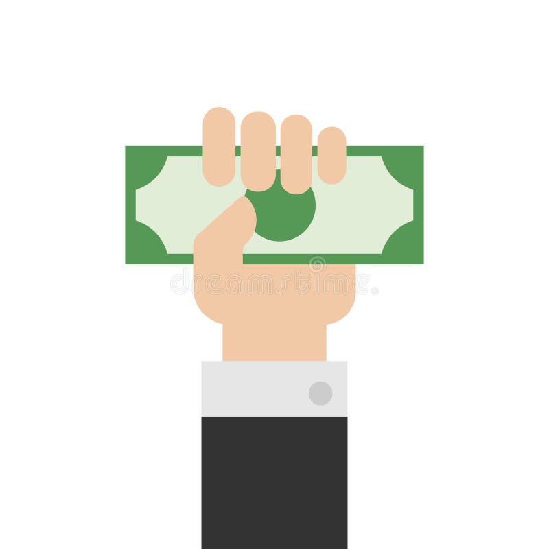 Mão que guarda o dinheiro ou o vetor disponivel do dinheiro Mão com dinheiro ou mão que dá o dinheiro no estilo liso ilustração do vetor Mão que guarda o dinheiro ou o vetor disponivel do dinheiro Mão com dinheiro ou mão que dá o dinheiro no estilo liso ilustração do vetor