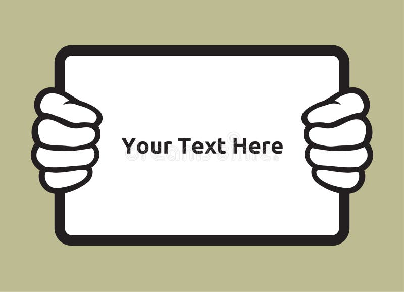 Mão a segurar um quadro ilustração stock