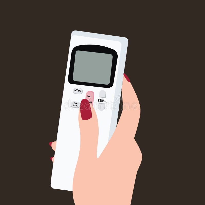 Mão que mantém a ilustração de controle remoto lisa ilustração royalty free Mão que mantém a ilustração de controle remoto lisa ilustração royalty free