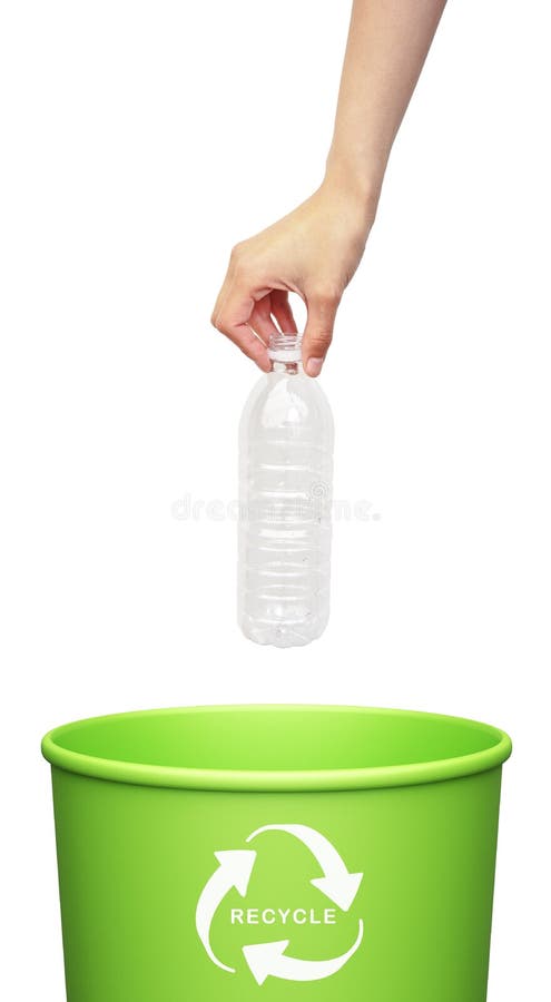 Mão que põr um frasco plástico imagens de stock royalty free Mão que põr um frasco plástico imagens de stock royalty free