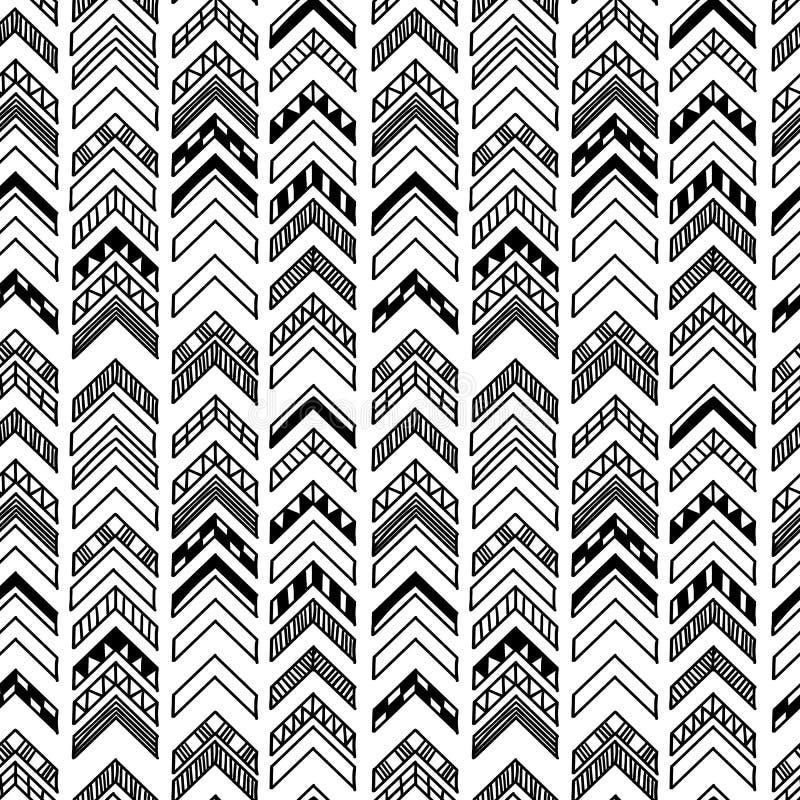 Mão sem emenda geométrica abstrata teste padrão tirado com motivos tribais Textura moderna Fundo monocromático da carta branca ilustração royalty free Mão sem emenda geométrica abstrata teste padrão tirado com motivos tribais Textura moderna Fundo monocromático da carta branca ilustração royalty free
