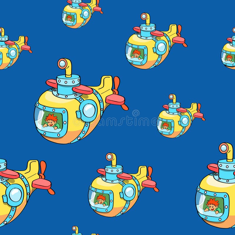 Mão sem emenda submarina amarela tirada vida marinha ilustração do vetor Mão sem emenda submarina amarela tirada vida marinha ilustração do vetor