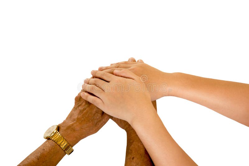 Mãos da jovem mulher que mantêm a mão superior para o conforto isolada