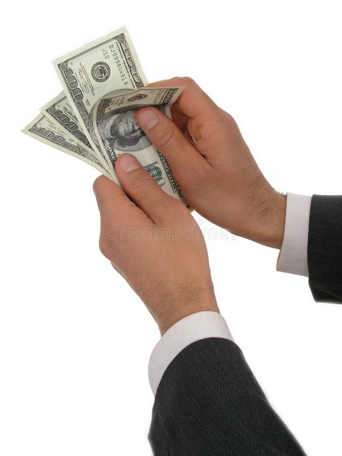 Mãos de Businessmanâs que contam o dinheiro imagens de stock royalty free