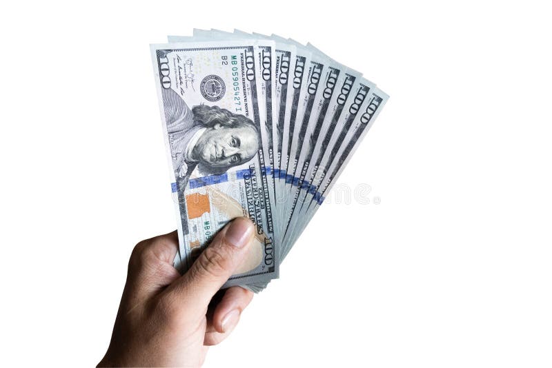 Mãos que nos dão notas de dólar O dólar dos Estados Unidos é a moeda oficial dos Estados Unidos, isolada em fundo branco imagem de stock royalty free Mãos que nos dão notas de dólar O dólar dos Estados Unidos é a moeda oficial dos Estados Unidos, isolada em fundo branco imagem de stock royalty free