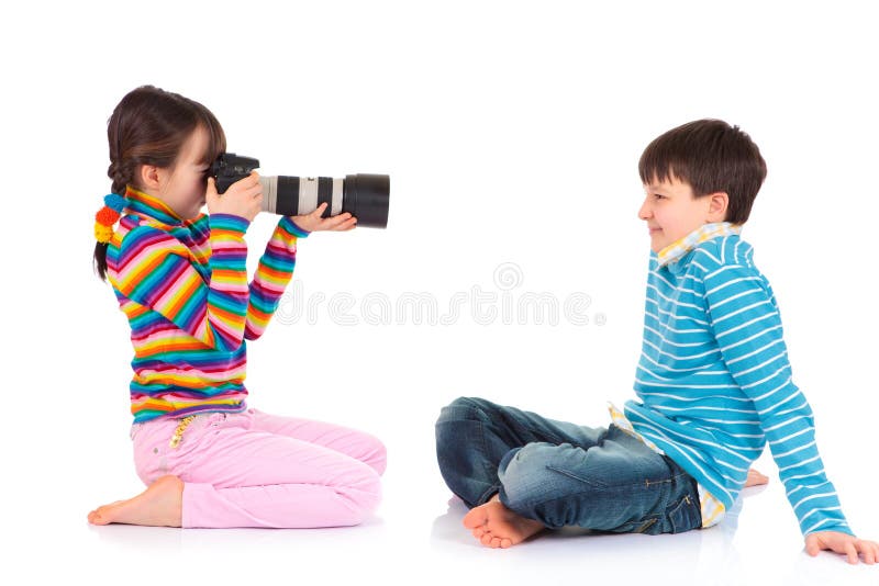 Mädchen, das ein Foto nimmt stockbild Mädchen, das ein Foto nimmt stockbild