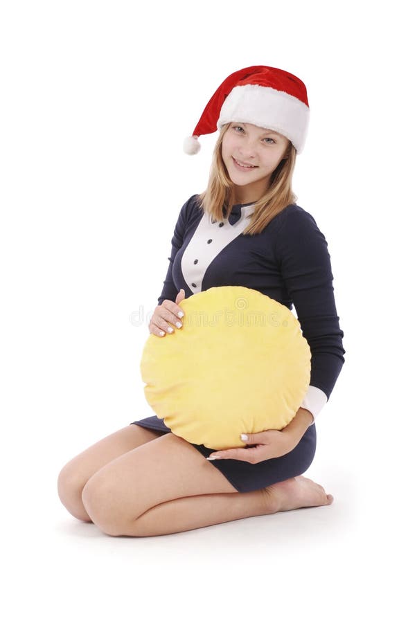 Mädchen in der Verkleidung Santa Claus stockfoto Mädchen in der Verkleidung Santa Claus stockfoto