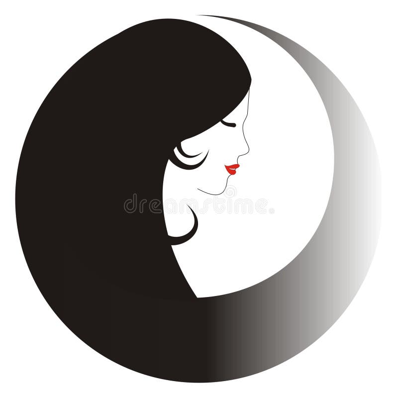 Mädchen mit dem schwarzen Haar stock abbildung Mädchen mit dem schwarzen Haar stock abbildung