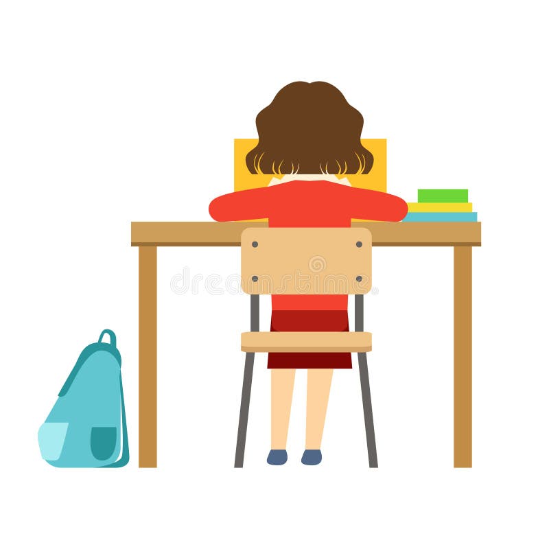 Mädchen, welches das Buch sitzt am Schreibtisch im Klassenzimmer, am Teil der Schule und an der Gelehrt-Leben-Reihe von Minimalis lizenzfreie abbildung Mädchen, welches das Buch sitzt am Schreibtisch im Klassenzimmer, am Teil der Schule und an der Gelehrt-Leben-Reihe von Minimalis lizenzfreie abbildung