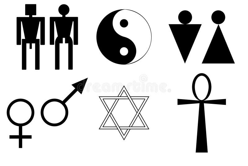 Männliche und weibliche Symbole vektor abbildung Männliche und weibliche Symbole vektor abbildung