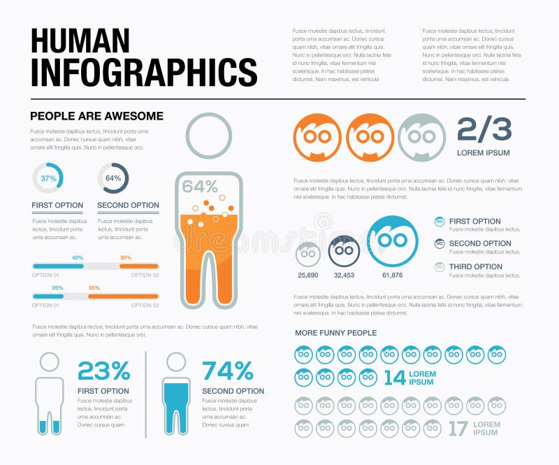 Mänsklig infographicsvektor Visa av vad folket har gjort! royaltyfri illustrationer Mänsklig infographicsvektor Visa av vad folket har gjort! royaltyfri illustrationer