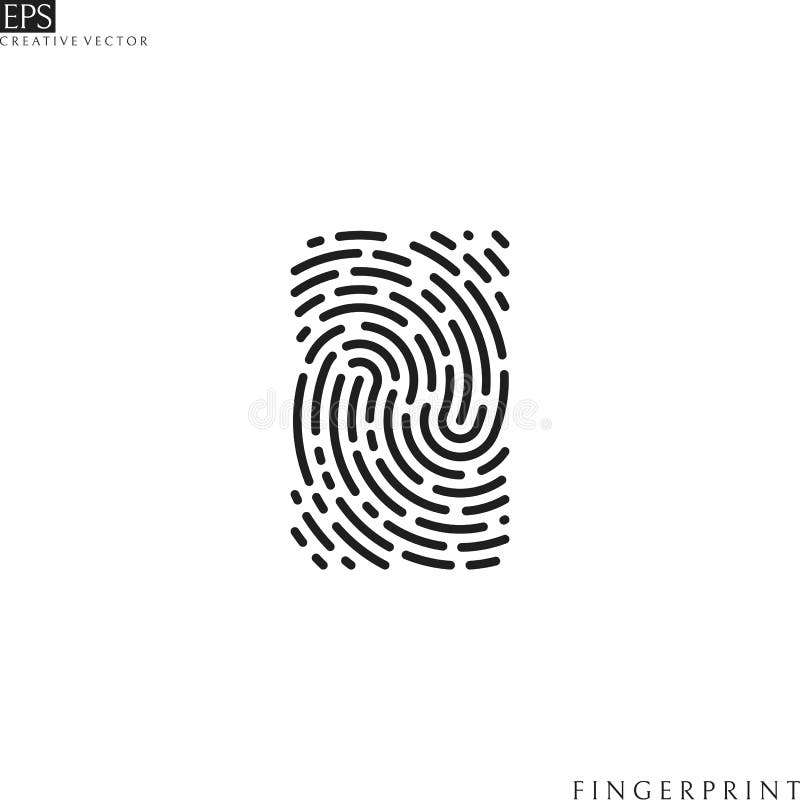 Mänskligt fingeravtryck. logotyp. isolerat fingeravtryck på vit bakgrund stock illustrationer