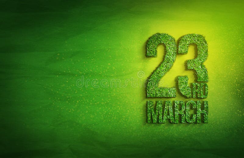 23. März Pakistan Tag Celebration Gras-Effekt mit grünem Hintergrund