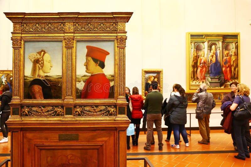 Mästerverk i det Uffizi gallerit, Florence arkivfoton Mästerverk i det Uffizi gallerit, Florence arkivfoton