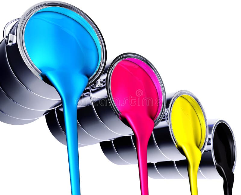 High resolution 3D rendering of paint pots. High resolution 3D rendering of paint pots