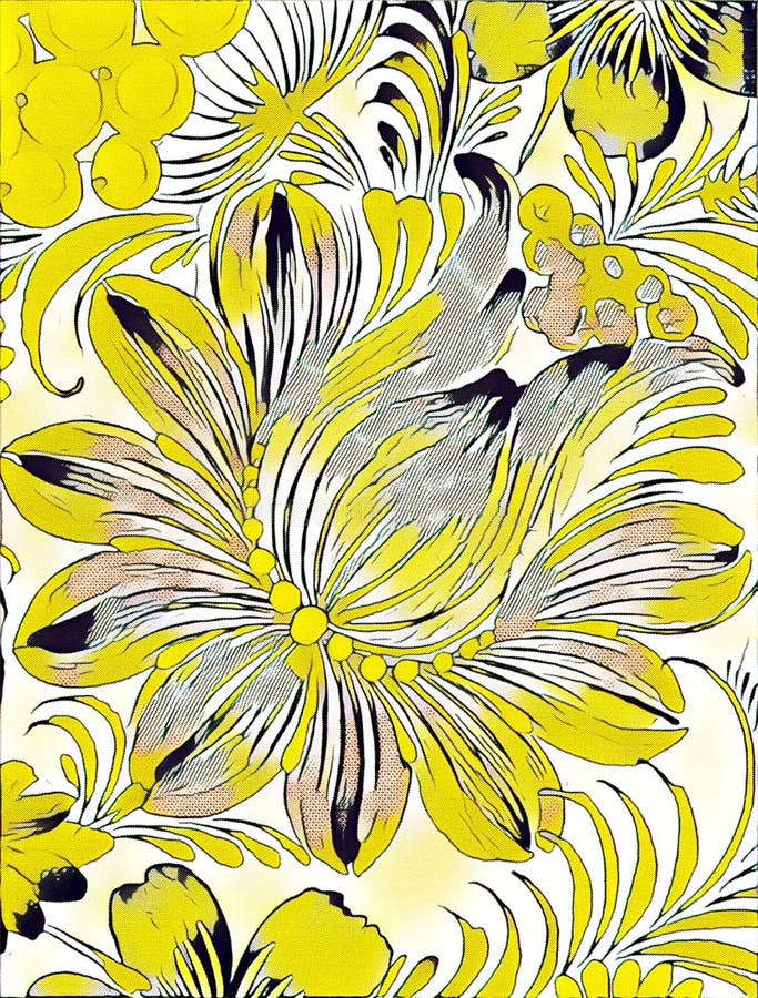 Målning för Petrikovka ` s Färgrik målningblomma med sidor Traditionell ukrainsk målning stock illustrationer Målning för Petrikovka ` s Färgrik målningblomma med sidor Traditionell ukrainsk målning stock illustrationer