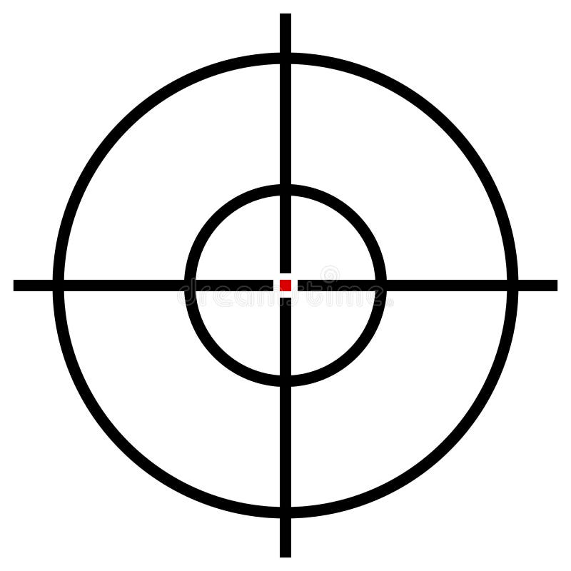 Målsymbol som isoleras på vit Exakthet mål som siktar concep
